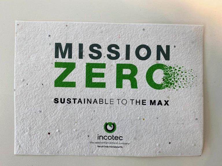 Mission zero card - seed paper and biodegradable